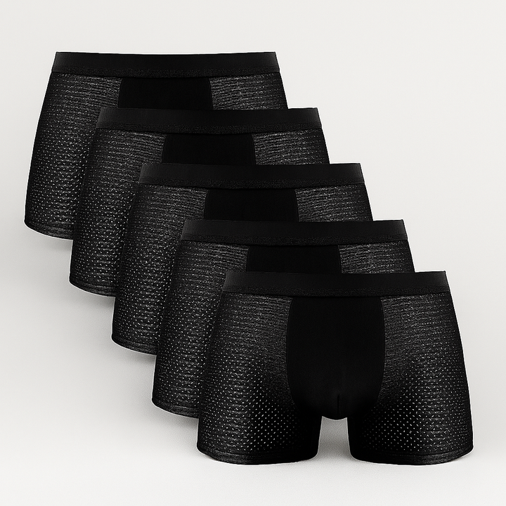 Herenboxershorts in mesh, 5-pack