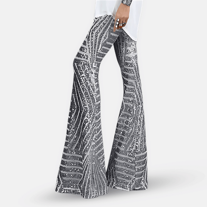 Hoge taille broek met lovertjes voor dames