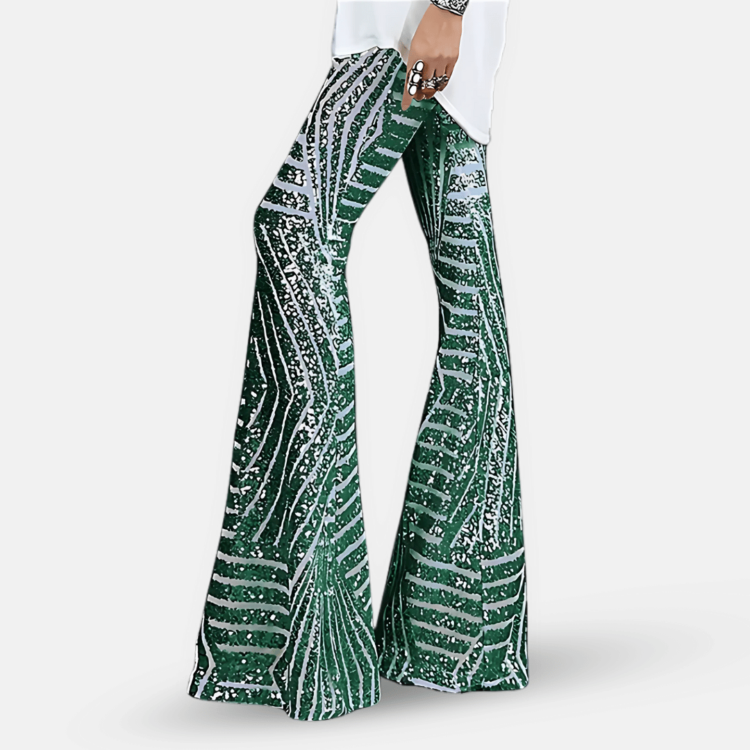 Hoge taille broek met lovertjes voor dames