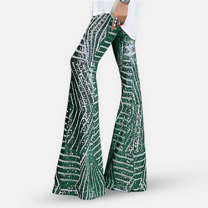 Hoge taille broek met lovertjes voor dames