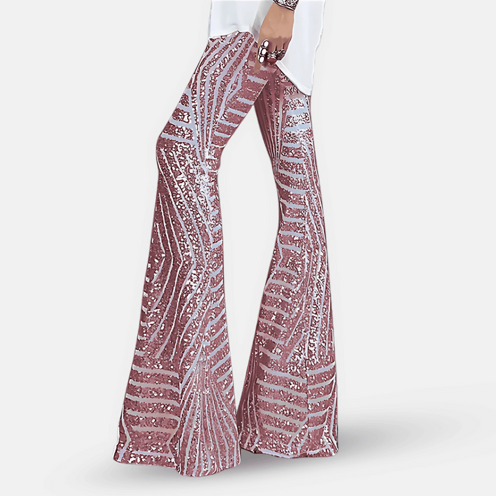 Hoge taille broek met lovertjes voor dames