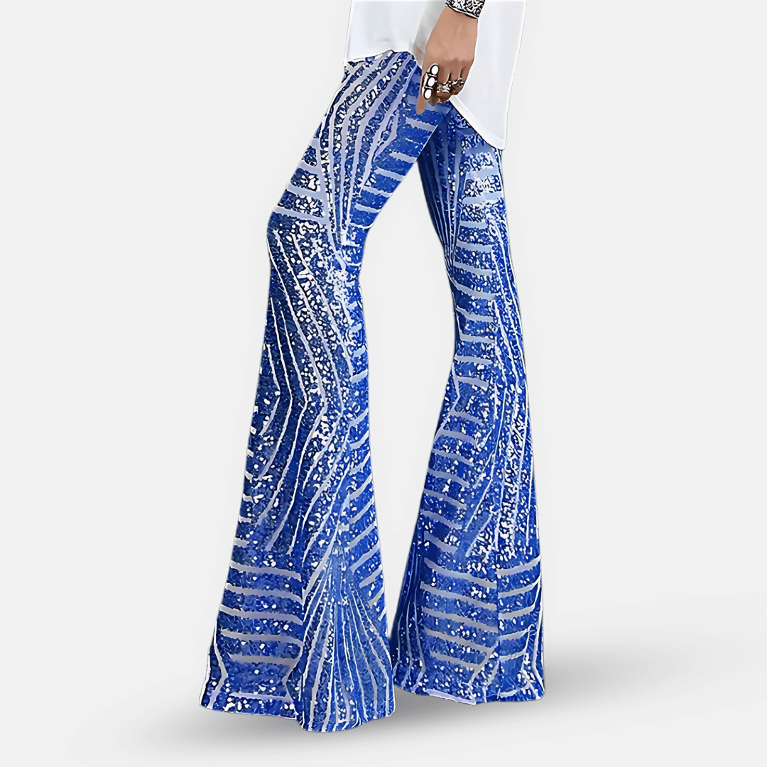 Hoge taille broek met lovertjes voor dames