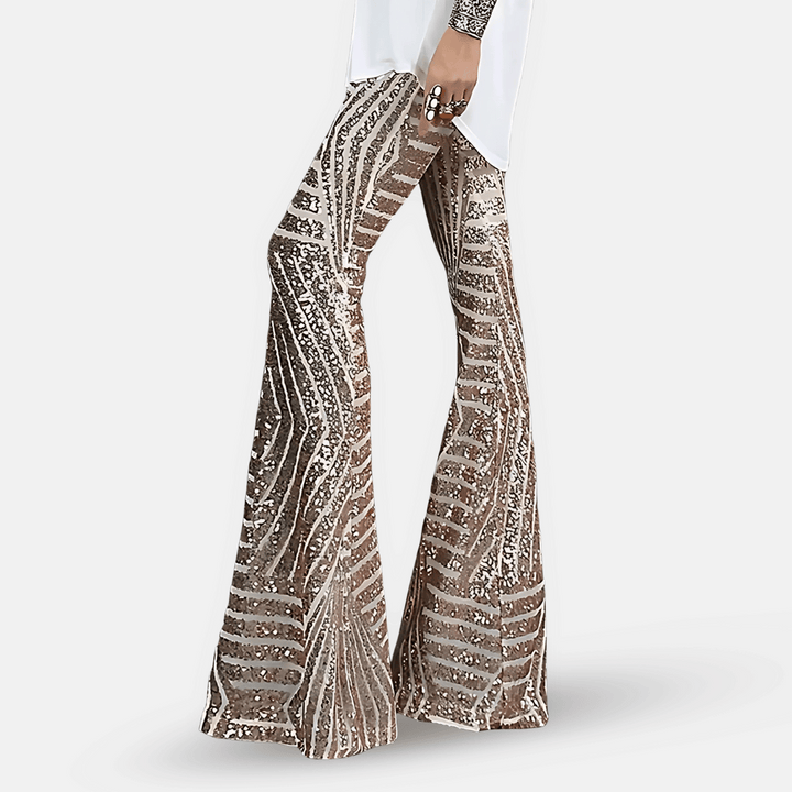 Hoge taille broek met lovertjes voor dames