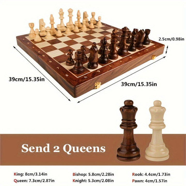 Houten schaakspel