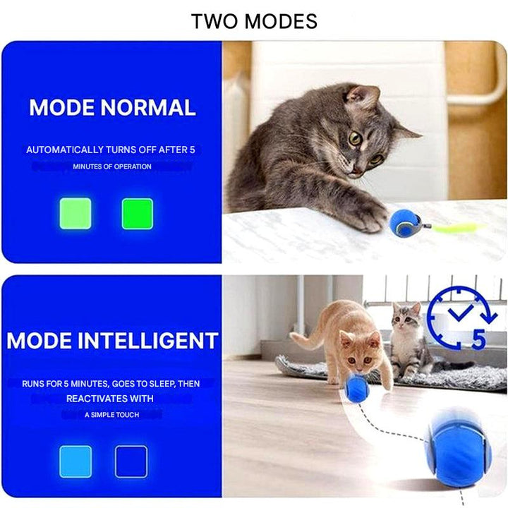 Interactief kattenbal-speelgoed - zelfbewegende rollende speelbol