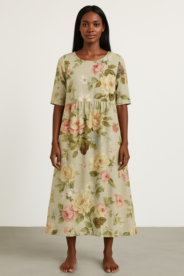 Khaki midi-jurk voor dames