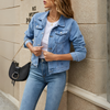 Klassiek denim jack met knopen voor dames