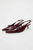 Lakleren Slingback Hakken met Gesp