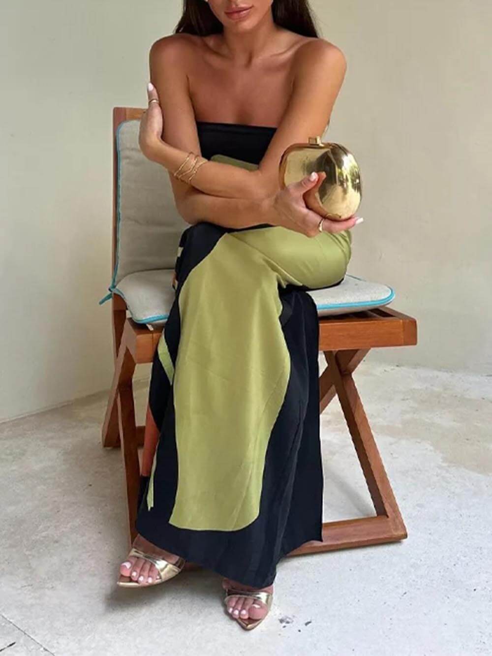 Lange Strapless Jurk