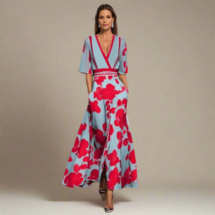 Lange Wikkeljurk met Bloemen