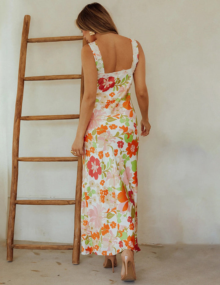 Lange, elegante bloemenjurk