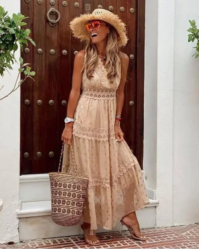 Lange maxi-jurk met print voor dames