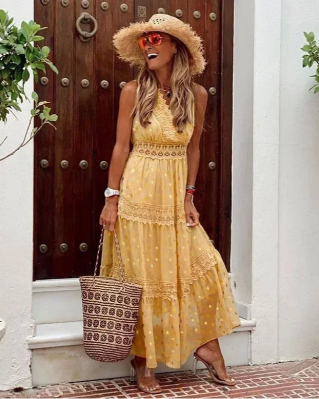 Lange maxi-jurk met print voor dames
