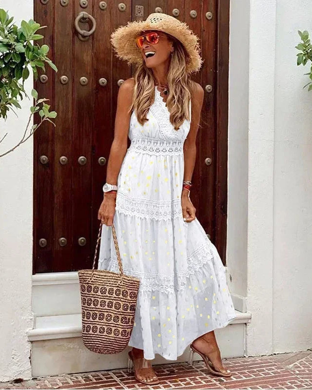 Lange maxi-jurk met print voor dames