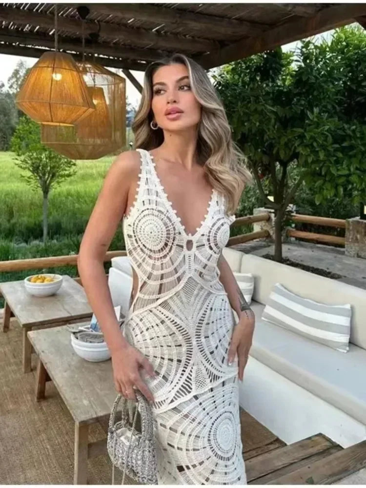 Lange wikkeljurk met bloemenmotief