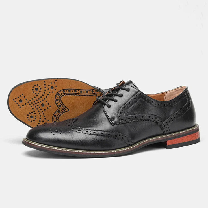 Leren Wingtip Brogue Oxford-schoenen met vetersluiting