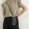 Leren crossbody-telefoonhoesje – met koord en ingebouwde kaarthouder