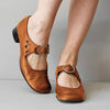 Leren schoenen met lage hak voor dames met tijdloze elegantie