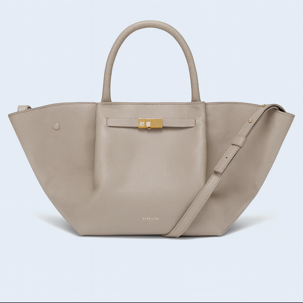 Luxe schoudertas met gouden accenten