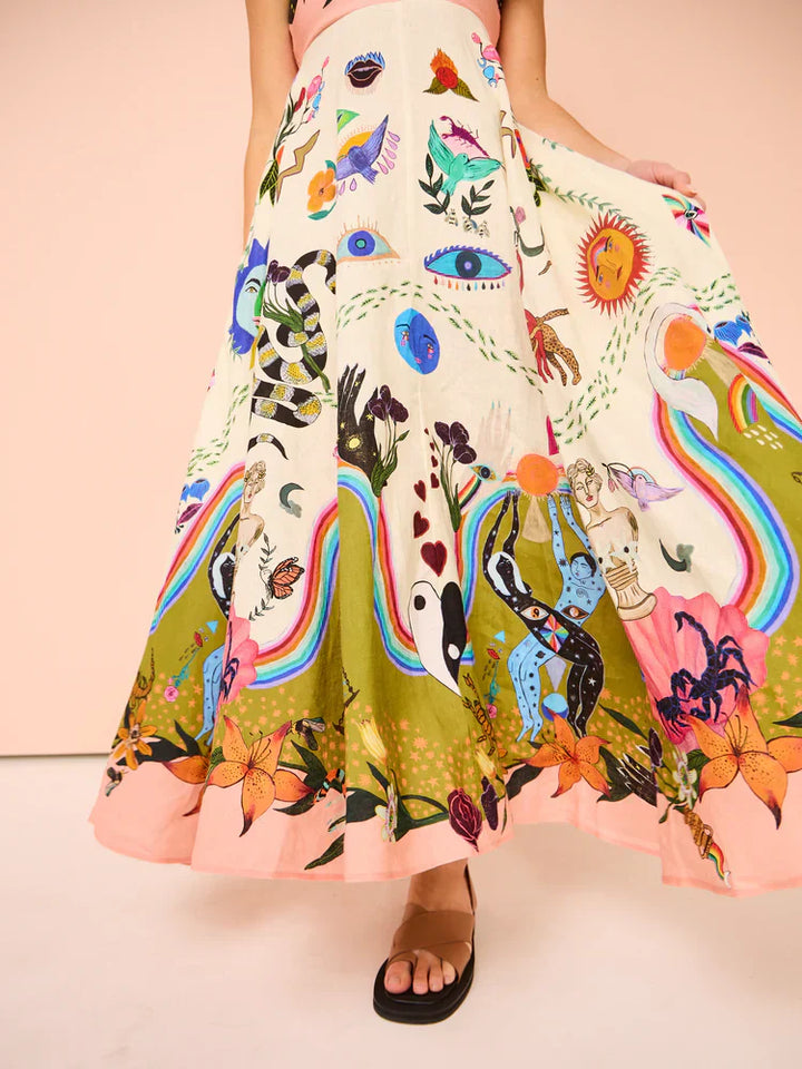 Maxi-jurk met Sierlijke Print