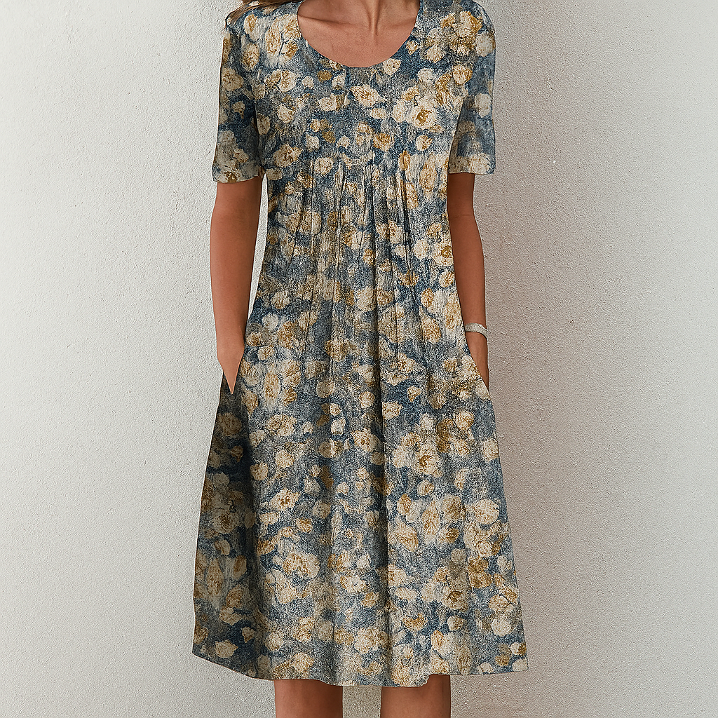 Moeiteloze vintage bloemenjurk met ruches voor de zomer