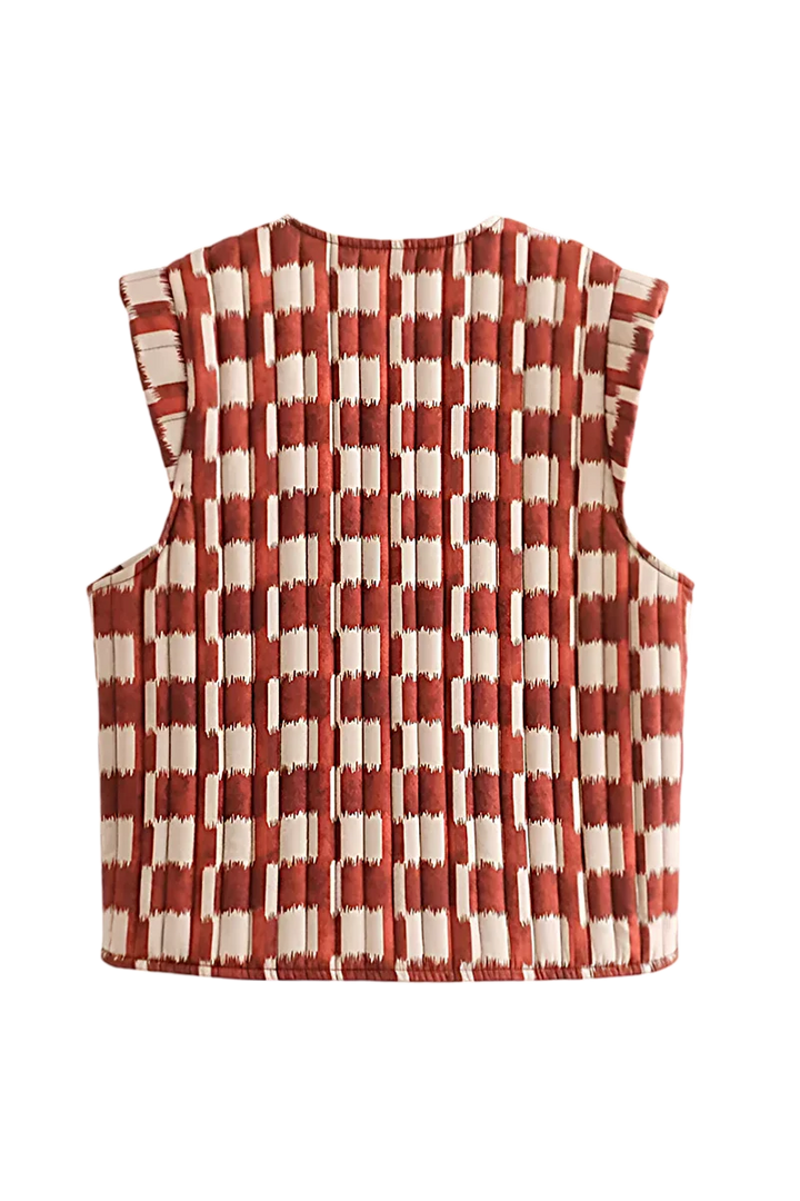 Mouwloos Gilet met Geometrische Print