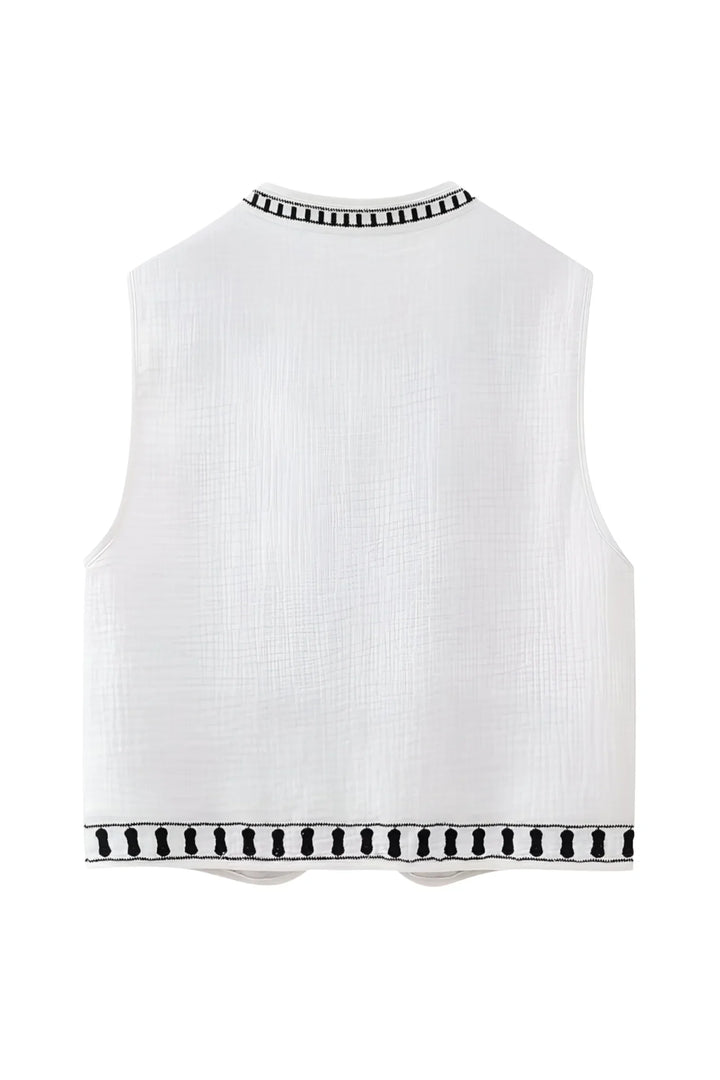 Mouwloos Vest met Dessin