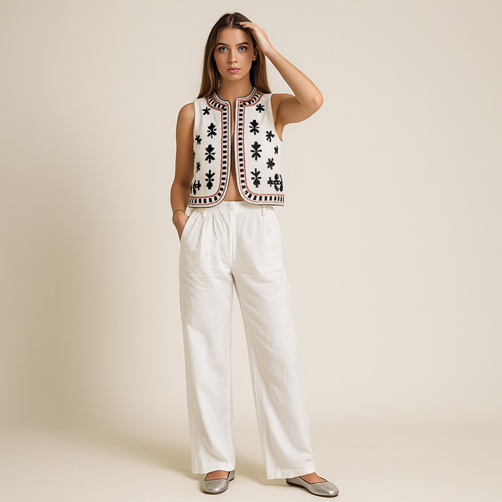 Mouwloos Vest met Dessin