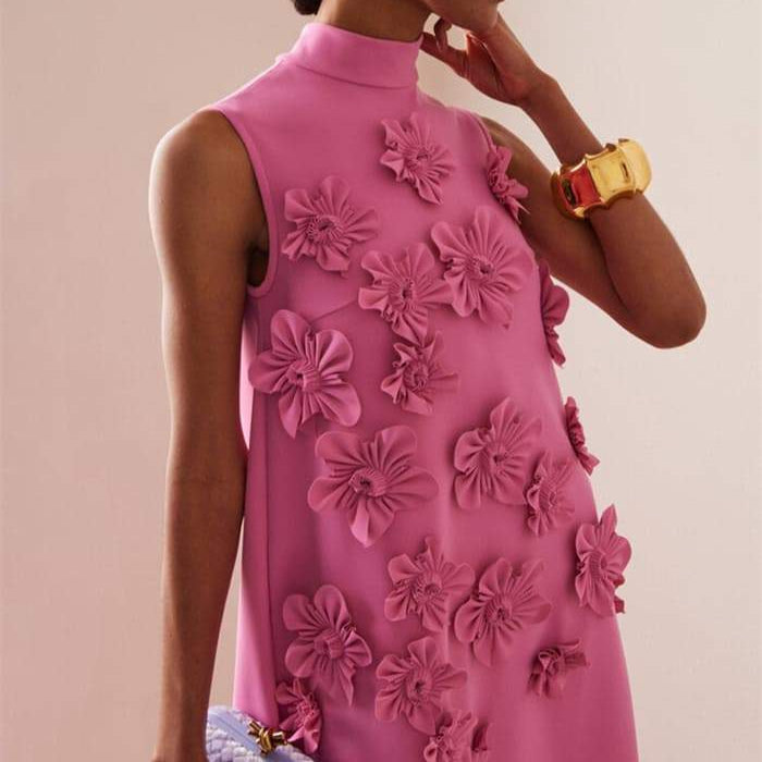 Mouwloze Jurk met Bloemen