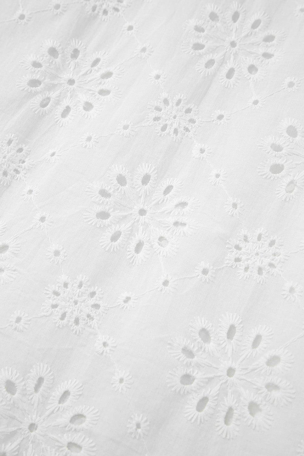 Mouwloze Jurk met Opengewerkte Stof