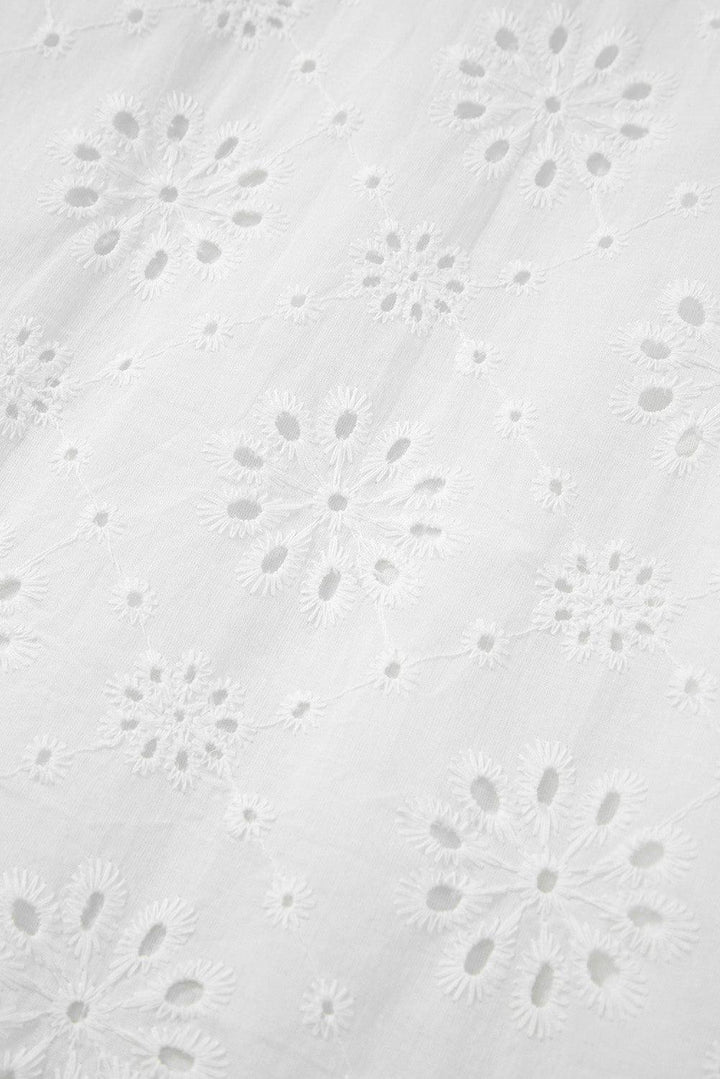 Mouwloze Jurk met Opengewerkte Stof