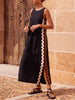 Mouwloze Maxi Jurk met Golfrand