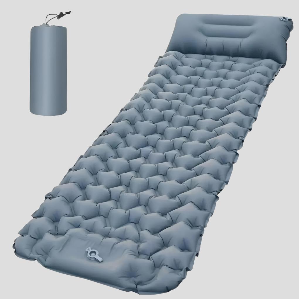 Opblaasbaar matras met ingebouwd kussen
