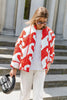 Oversized Lange Mouw Geometrisch Gewatteerd Jack