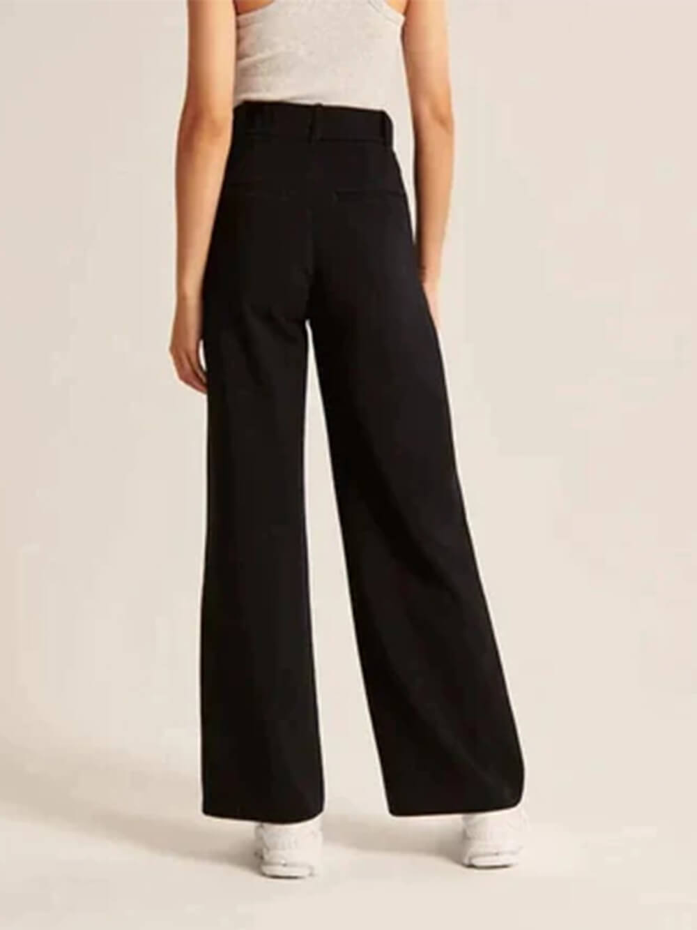 Pantalon met hoge taille en rechte pijpen