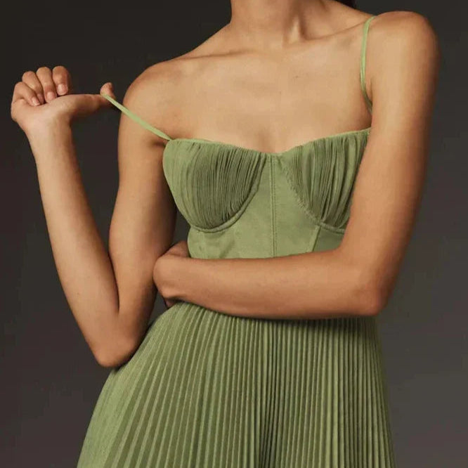 Plissé Jurk met bandjes