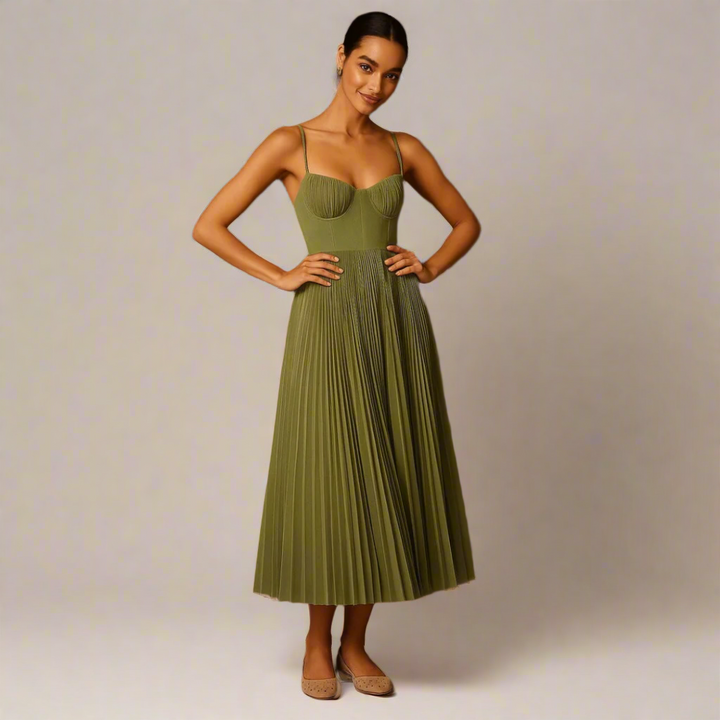 Plissé Jurk met bandjes