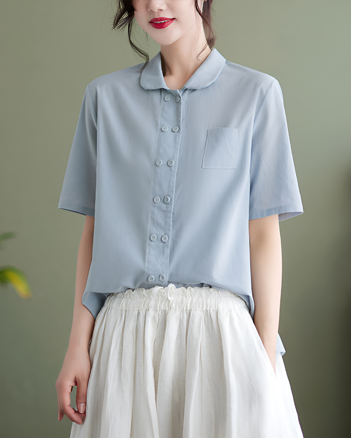 Relaxed Fit Blouse van Katoen en Linnen voor Dames