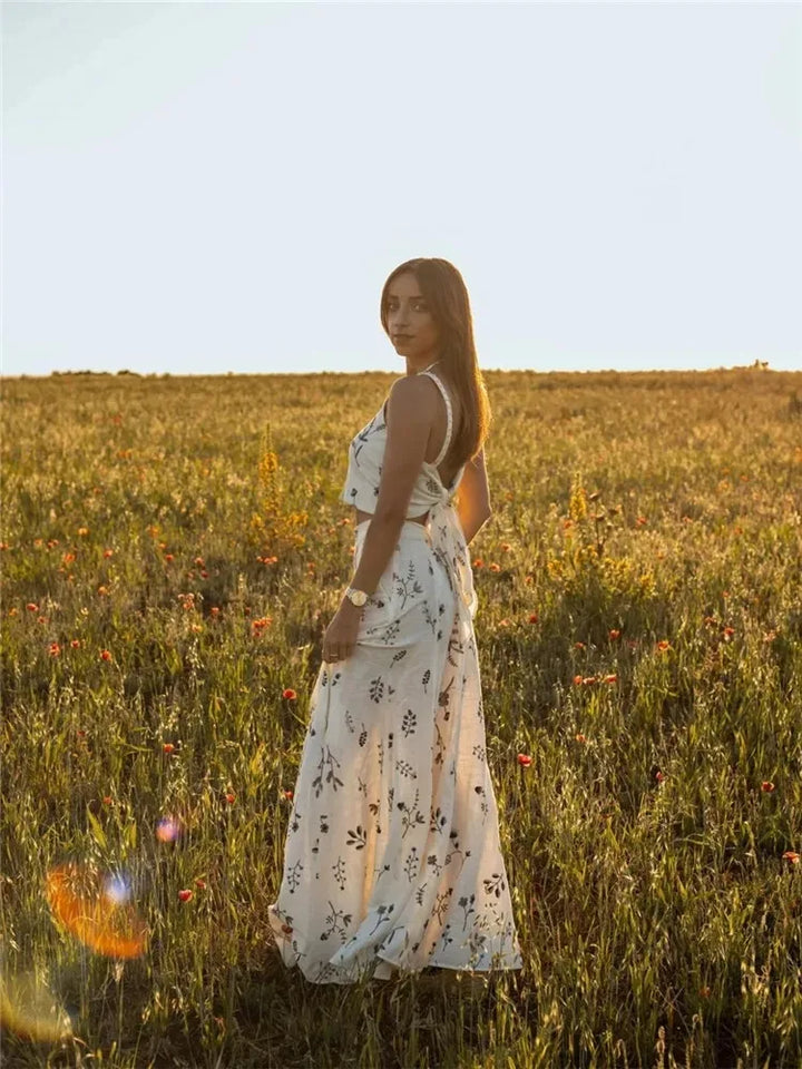 Set van top en rok met bloemenprint