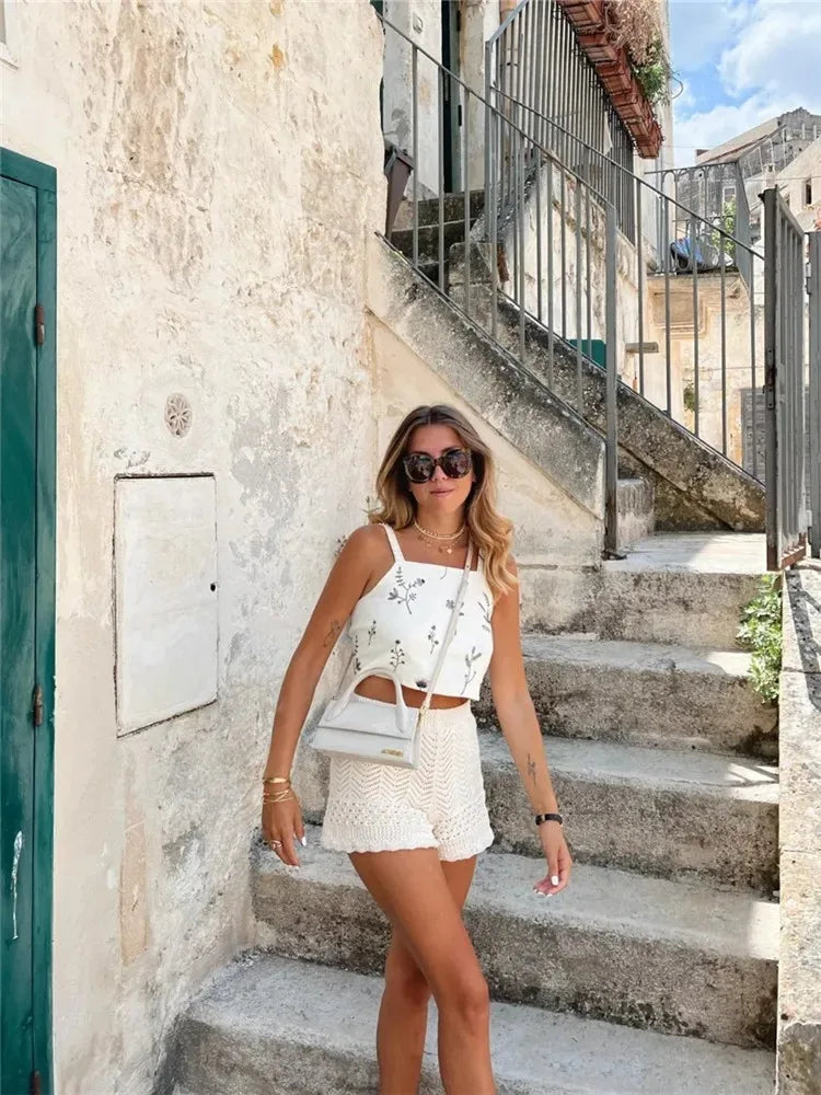 Set van top en rok met bloemenprint