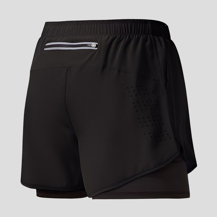 Snel drogende hardloopshorts met rits voor heren