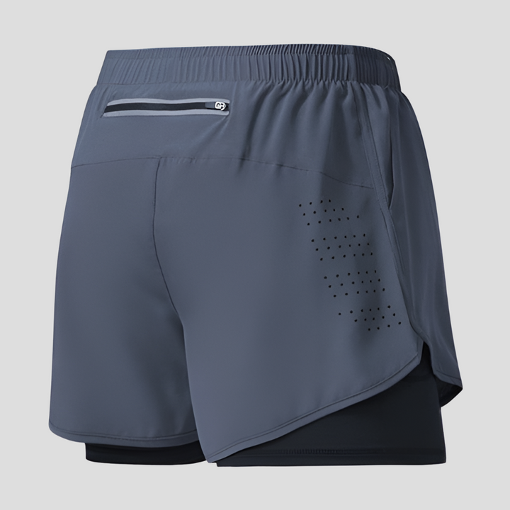 Snel drogende hardloopshorts met rits voor heren