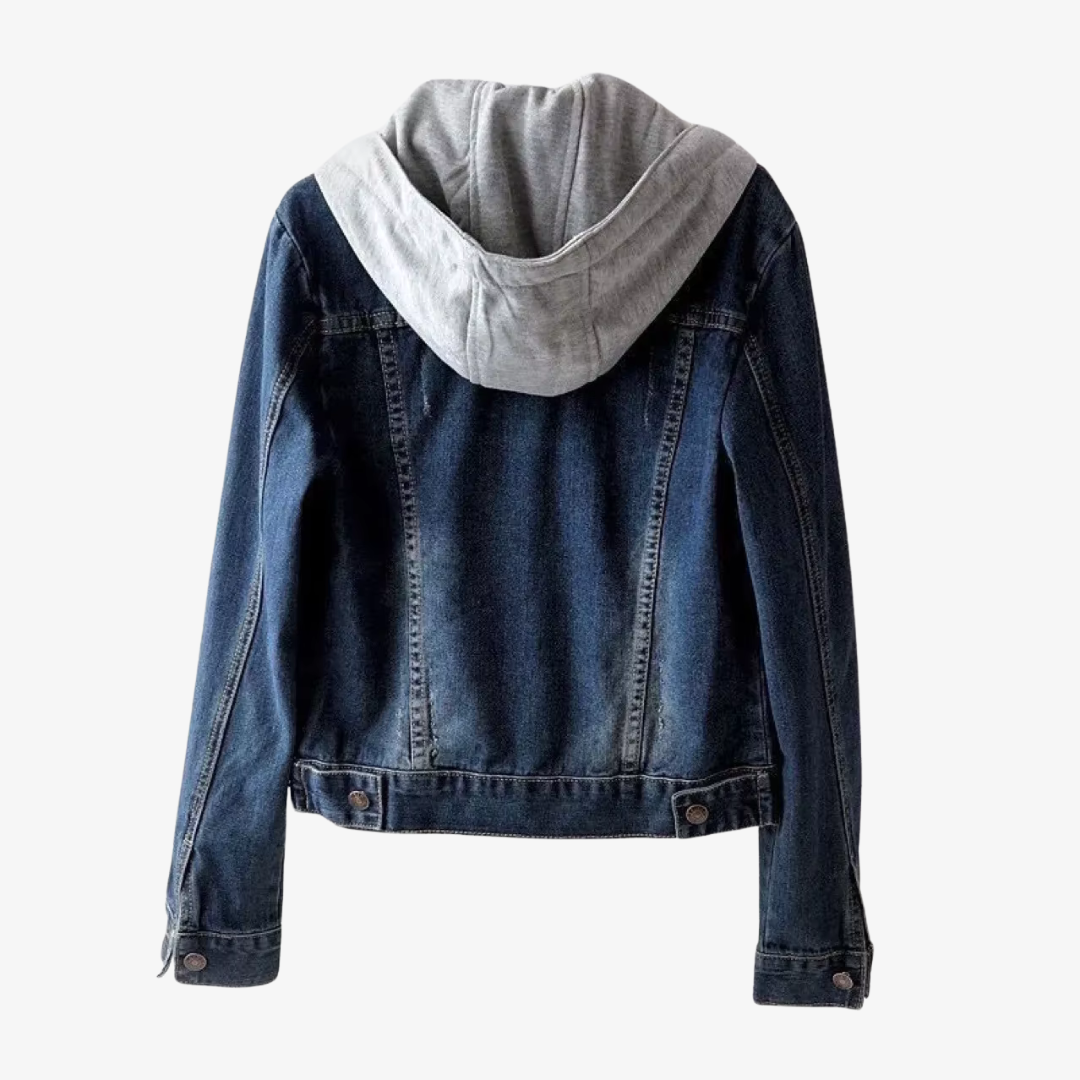 Stijlvol cropped denim jack met capuchon voor dames
