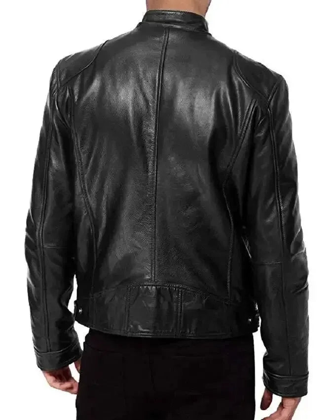 Stoere leren motorjas voor heren