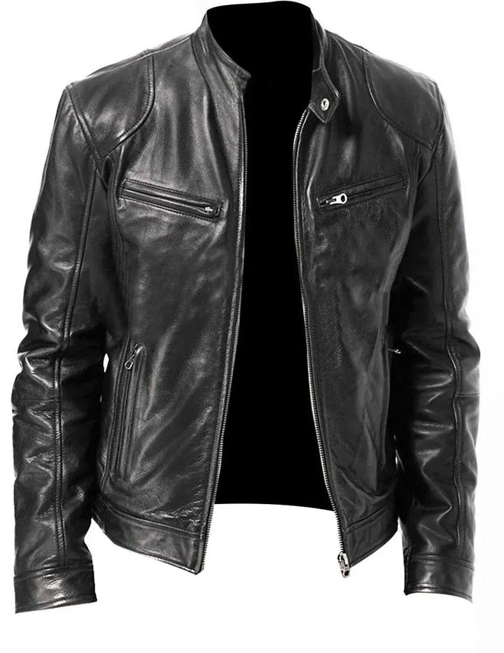 Stoere leren motorjas voor heren