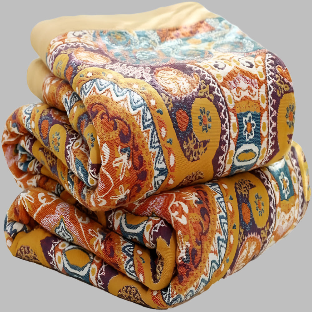 Sunrise Boho omkeerbare deken – artistieke warmte met dubbelzijdig ontwerp