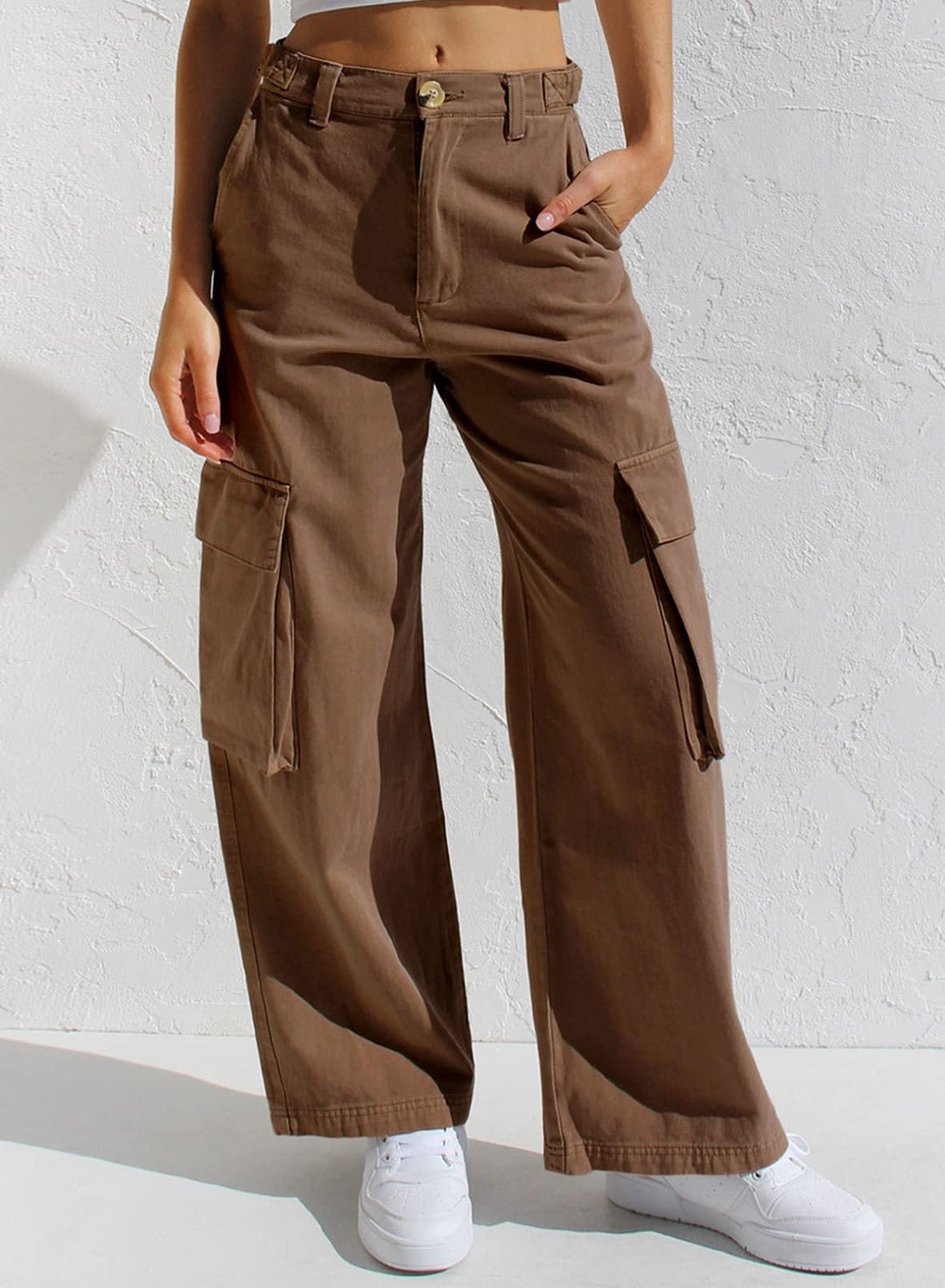 Trendy cargojeans met hoge taille voor dames