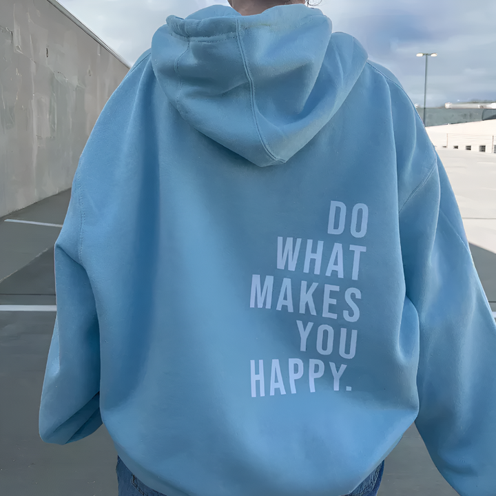 Unisex gelukkig sweatshirt met capuchon