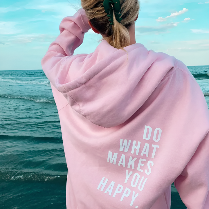 Unisex gelukkig sweatshirt met capuchon