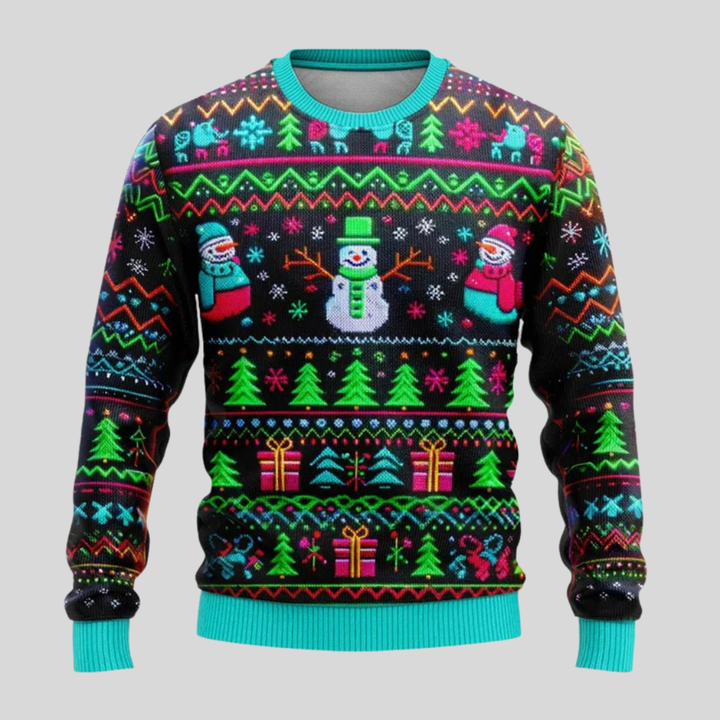 Unisex neon kersttrui